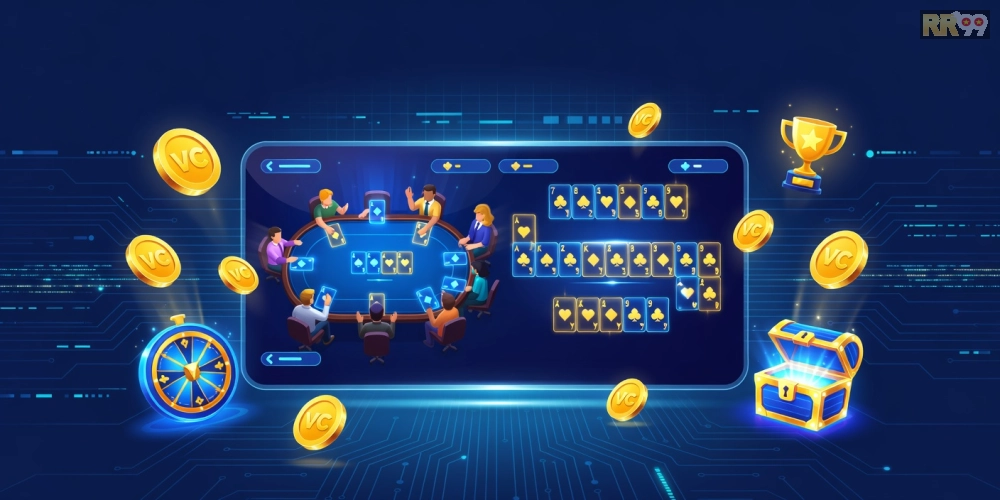 Khái niệm game bài đổi thưởng online rr99 được minh họa qua giao diện nền tảng hiện đại