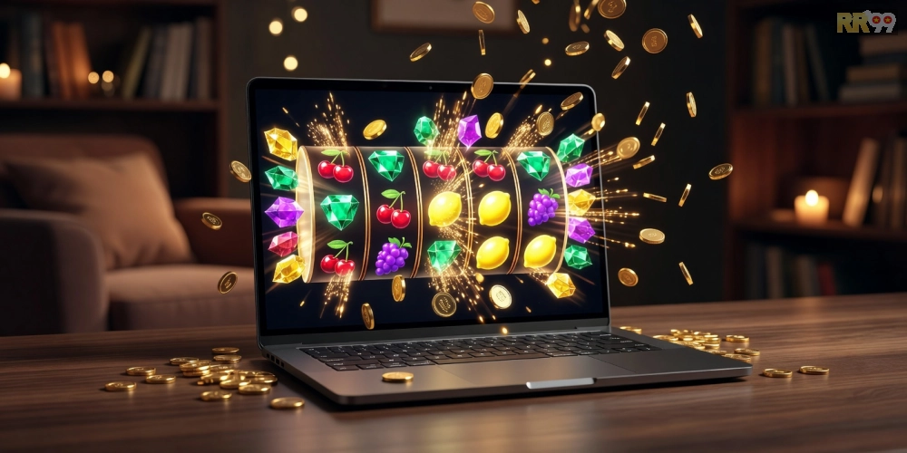 Hình ảnh minh họa giao diện SlotMaster Pro với vòng quay nổ hũ hấp dẫn