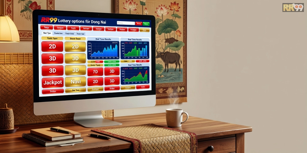 Giao diện trang web xổ số rr99 với các gói cược hấp dẫn và biểu đồ thống kê