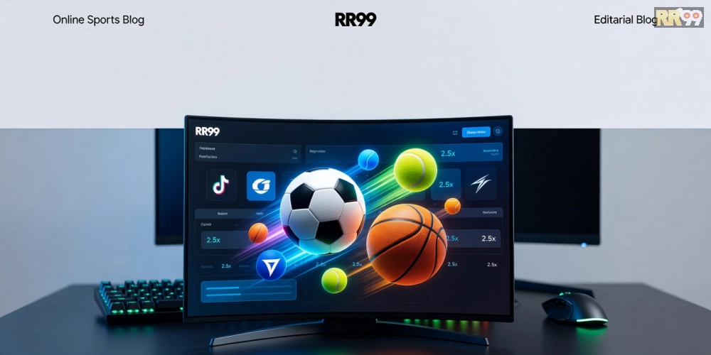 Minh họa khái niệm trò chơi thể thao rr99 với giao diện cá cược trực tuyến